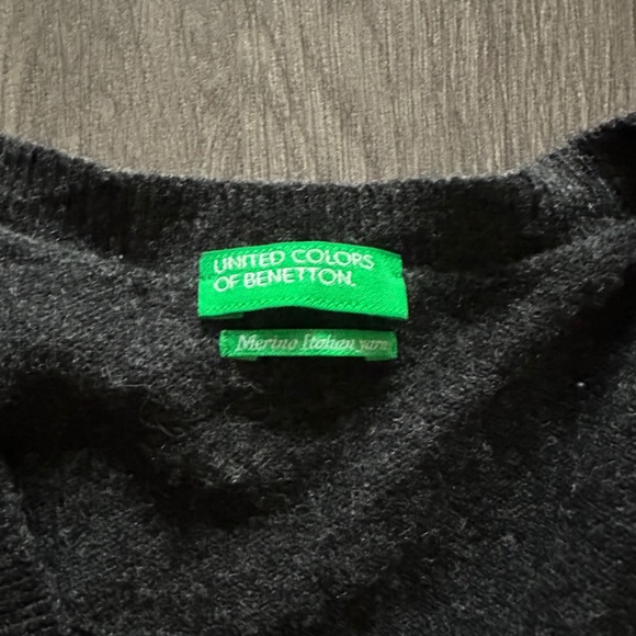 United Colors of Benetton Merino Wool V-neck Cardigan - Picture 2 of 5
